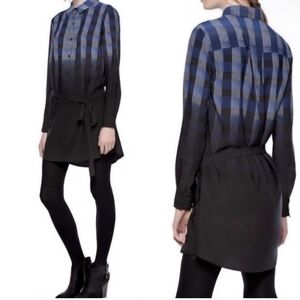 Thakoon Blue and Black Checkered Dress